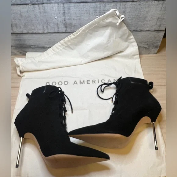 GOOD AMERICAN NWOB SCANDAL LACE UP HEEL BOOTIE - Picture 7 of 13
